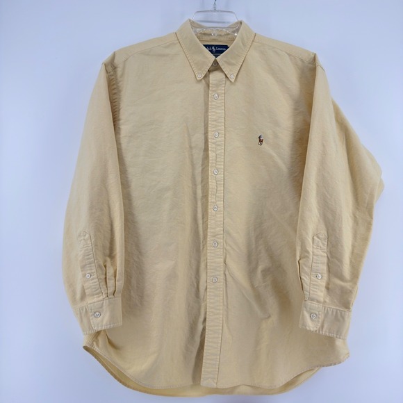 Ralph Lauren Other - Ralph Lauren Yarmouth Oxford Button Down Shirt Mens 17 1/2 34 Yellow Polo Player
